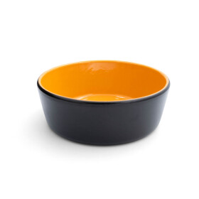 Keramikfutternapf schwarz/orange M