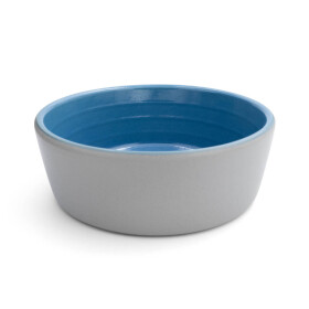 Ceramic food bowl, gray/dove blue, L