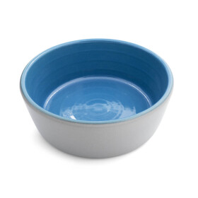 Ceramic food bowl, gray/dove blue, L