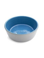 Ceramic food bowl, gray/dove blue, L