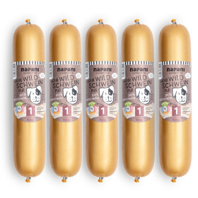 Nassfutter für Hunde, Wildschwein pur im Kunstdarm,...