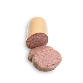 Nassfutter für Hunde, Ente pur im Kunstdarm, 5 x 800g