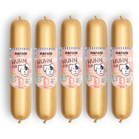 Wet food for dogs, pure chicken in artificial casing, 5 x...