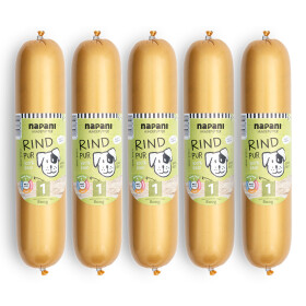 Wet food for dogs, pure goose in artificial casing, 5 x 800g