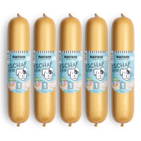 Nassfutter für Hunde, Schaf pur im Kunstdarm, 5 x 800g