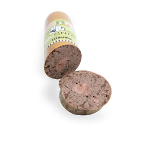 1 x Nassfutter für Hunde, Rind pur im Kunstdarm, 800g