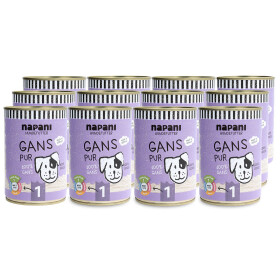 Organic wet dog food, pure goose 12 x 400g