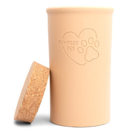 Keramikdose apricot mit Korkdeckel 1,5 Liter