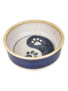 B-WARE Keramikfutternapf blau yin & yang L